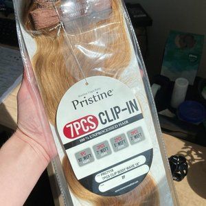 18" Clip-in Human Hair Extensions-Pristine Mane Concept, 7pcs strawberry blonde